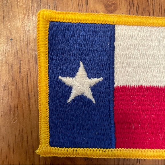 VTG Retro Texas Flag Sew On Patch Applique 3.25”x2.25”Red White Blue Yellow Y1:3 - Picture 2 of 7